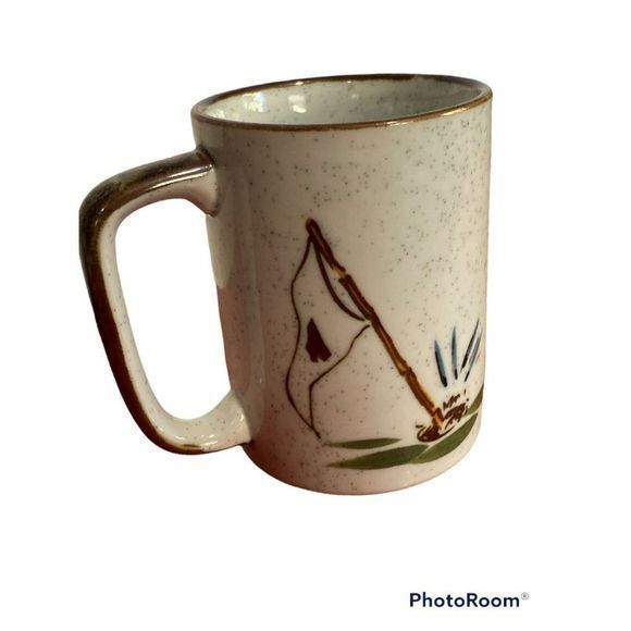 Vtg Golf Stoneware‎ themed coffee mug hole in one Golf Brown speckled - Picture 3 of 7